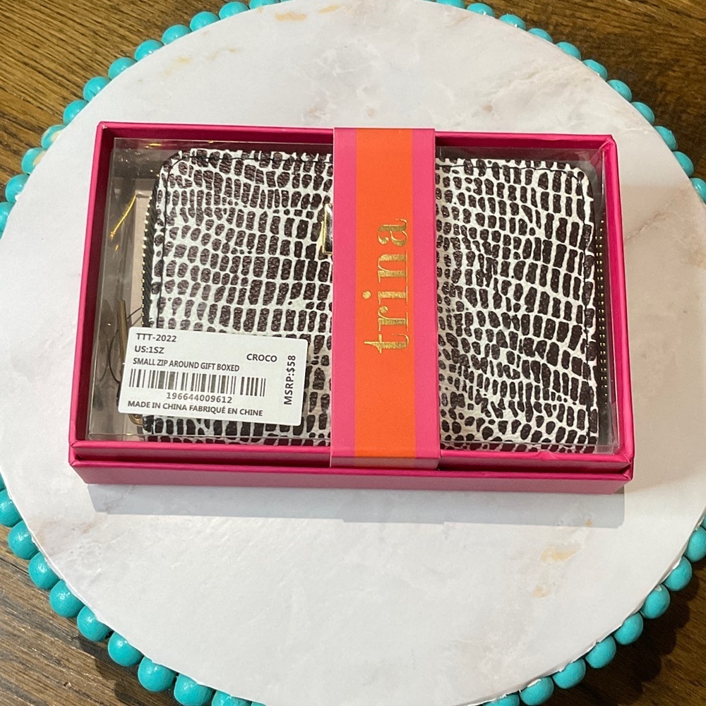 Trina Turk Small Zip Around Wallet in Crocodile